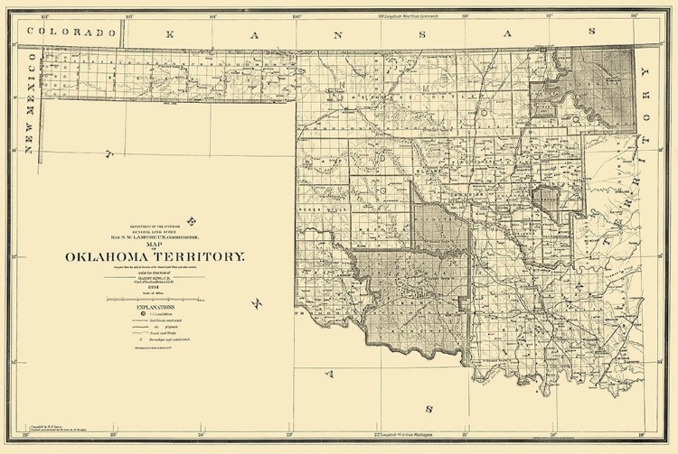 Picture of OKLAHOMA  ARAPAHOE TERRITORY - 1894