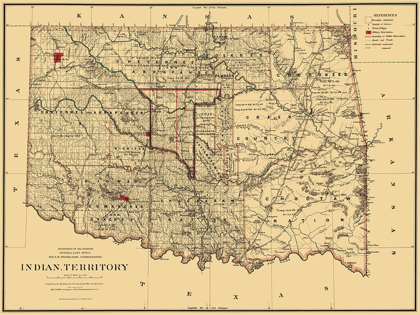 Picture of OKLAHOMA INDIAN TERRITORY - STOCKSLAGER 1887