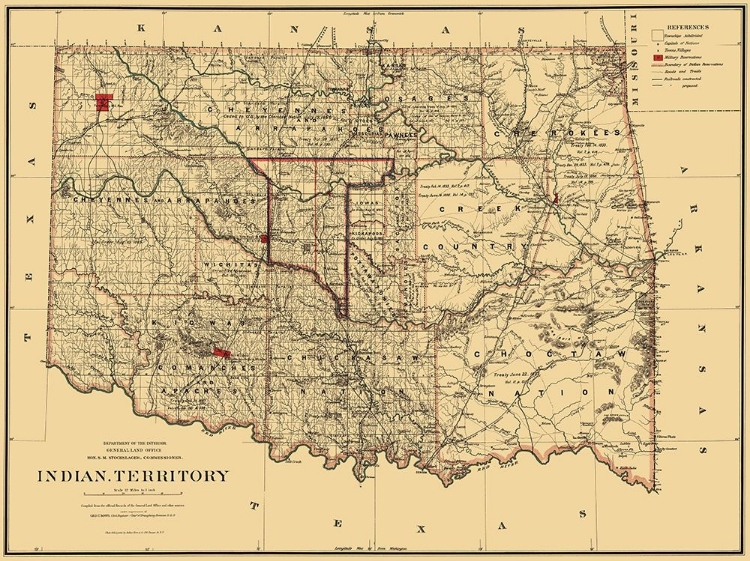 Picture of OKLAHOMA INDIAN TERRITORY - STOCKSLAGER 1887