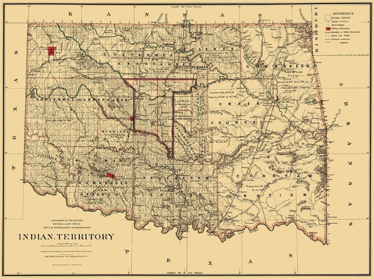 Picture of OKLAHOMA INDIAN TERRITORY - STOCKSLAGER 1887