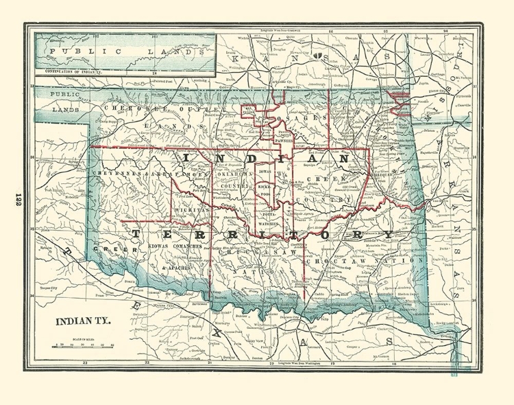 Picture of OKLAHOMA INDIAN TERRITORY - RATHBUN 1893