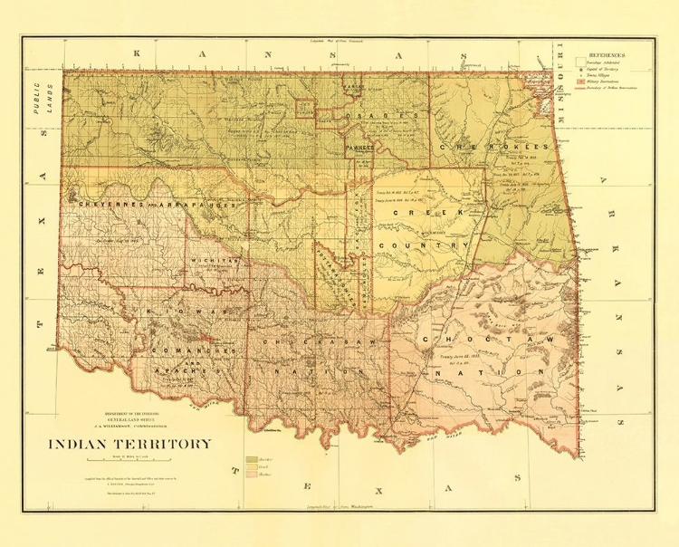 Picture of OKLAHOMA INDIAN TERRITORY - ROESER 1879