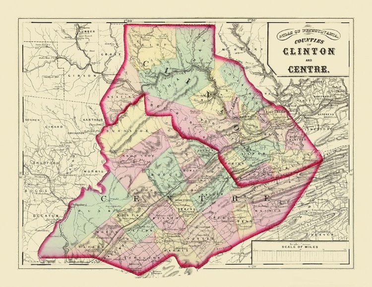 Picture of CLINTON  CENTRE PENNSYLVANIA - WALLING 1872