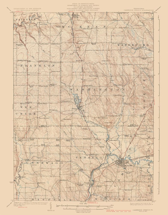 Picture of CAMBRIDGE SPRINGS PENNSYLVANIA QUAD - USGS 1925