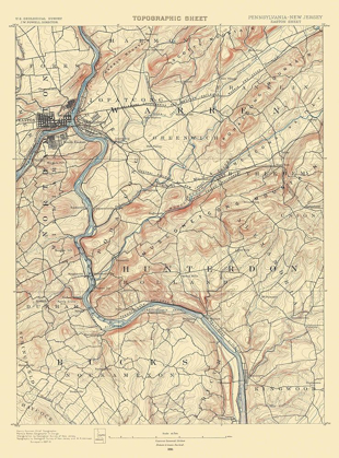 Picture of EASTON PENNSYLVANIA NEW JERSEY SHEET - USGS 1890