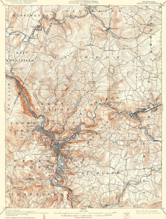 Picture of JOHNSTOWN PENNSYLVANIA QUAD - USGS 1907