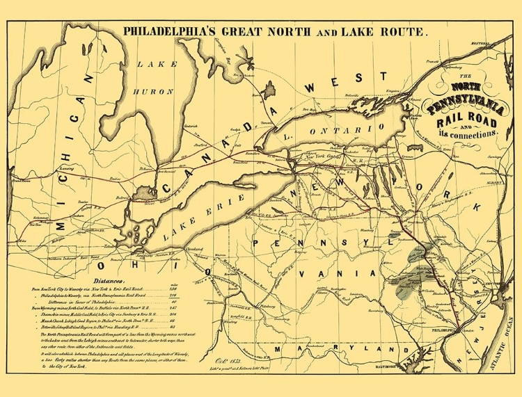 Picture of NORTH PENNSYLVANIA RAILROAD - KOLLNER 1853