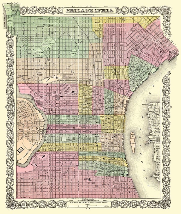 Picture of PHILADELPHIA PENNSYLVANIA - COLTON 1855