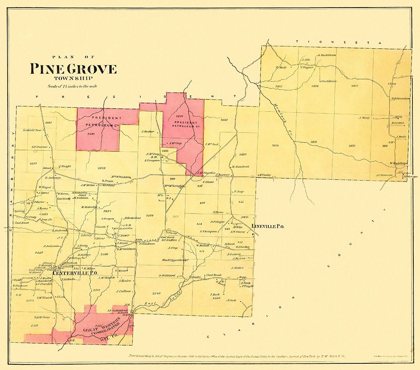 Picture of PINE GROVE PENNSYLVANIA LANDOWNER - BEERS 1865