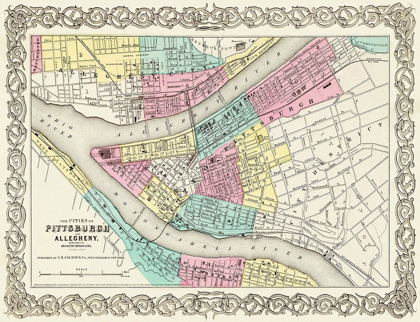 Picture of PITTSBURG PENNSYLVANIA - COLTON 1855