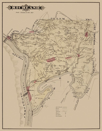 Picture of RICHLAND PENNSYLVANIA LANDOWNER - CALDWELL 1877