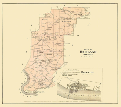 Picture of RICHLAND PENNSYLVANIA LANDOWNER - BEERS 1865
