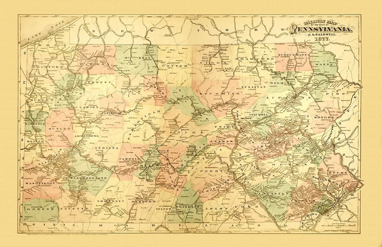 Picture of PENNSYLVANIA RAILWAYS - CALDWELL 1877