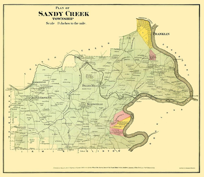 Picture of SANDY CREEK PENNSYLVANIA LANDOWNER - BEERS 1865