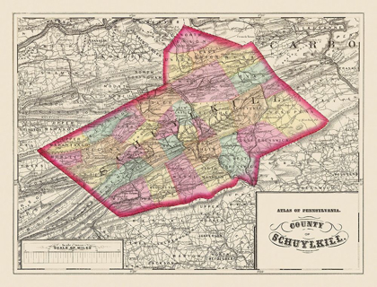 Picture of SCHUYLKILL PENNSYLVANIA - WALLING 1872