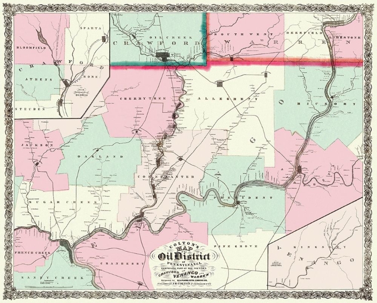 Picture of OIL DISTRICT IN PENNSYLVANIA WITH LANDOWNERS 1865