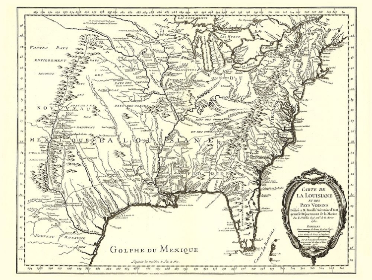 Picture of LOUISIANA WITH NEIGHBORING COUNTRIES - 1750