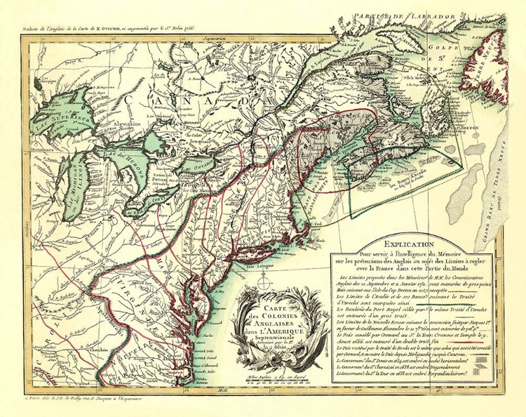 Picture of ENGLISH COLONIES IN NORTH AMERICA - OVERTON 1756
