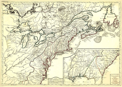 Picture of ENGLISH FRENCH POSSESSIONS CANADA LOUISIANA - 1756