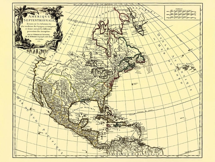 Picture of EUROPEAN POSSESSIONS NORTH AMERICA - VAUGONDY 1750