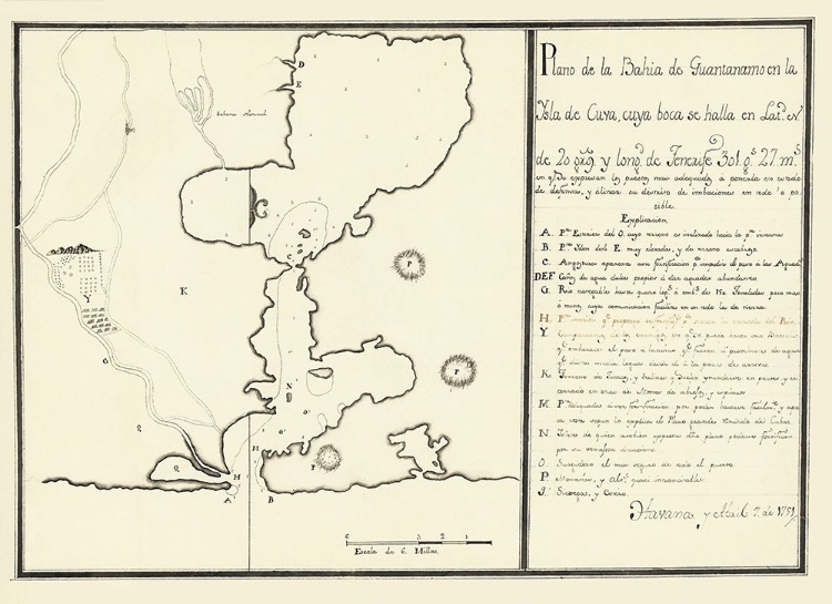 Picture of PLAN OF GUANTANAMO BAY ON THE ISLAND OF CUBA 1751