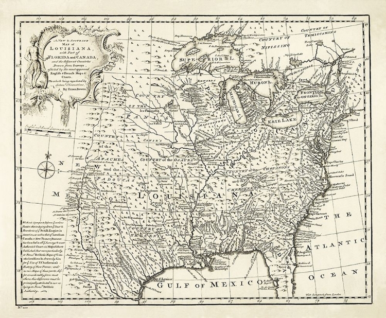 Picture of LOUISIANA WITH FLORIDA CANADA - BOWEN 1750