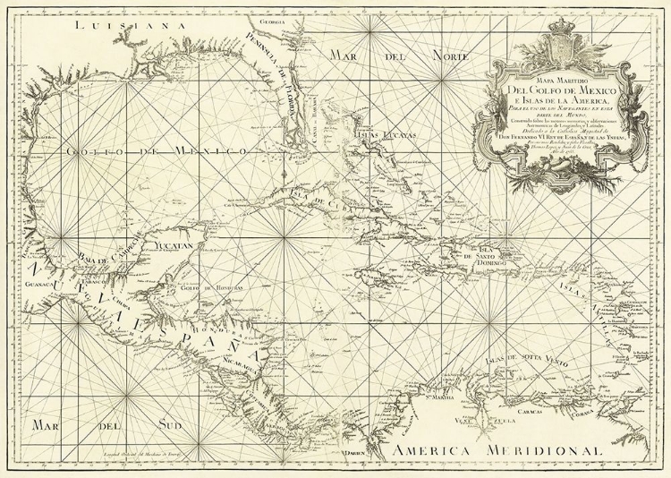 Picture of GULF OF MEXICO AND ISLANDS OF AMERICA 1755