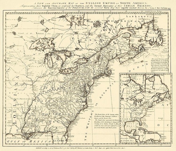 Picture of ENGLISH EMPIRE FRENCH ENCROACHMENTS - HERBERT 1755