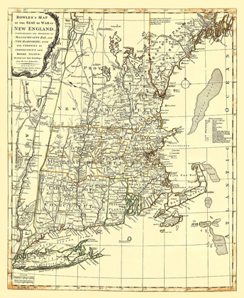 Picture of NEW ENGLAND SEAT OF WAR - BOWLES 1776
