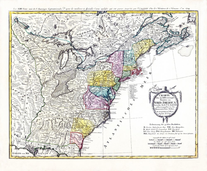 Picture of CHART UNITED STATES NORTH AMERICA - HOMANN 1784