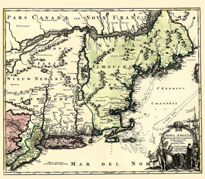 Picture of NEW ENGLAND NORTH AMERICA - HOMANN 1780