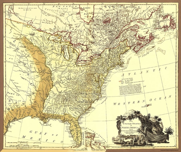 Picture of UNITED STATES BRITISH WITH SPANISH TERRITORIES