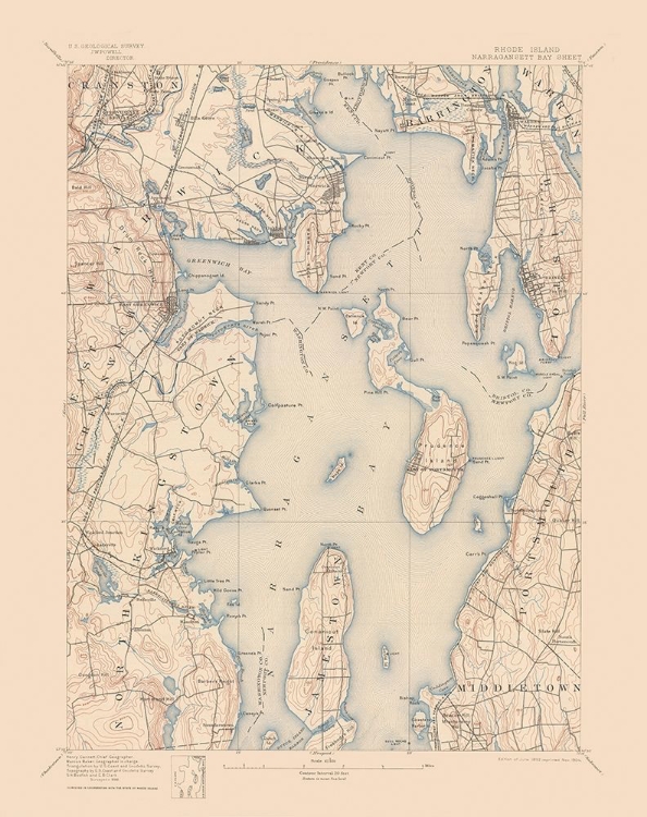 Picture of NARRAGANSETT RHODE ISLAND QUAD - USGS 1992