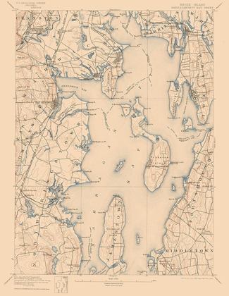 Picture of NARRAGANSETT BAY RHODE ISLAND SHEET - USGS 1892