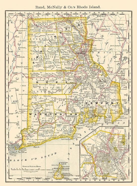 Picture of RHODE ISLAND - RAND MCNALLY 1879