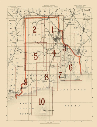 Picture of RHODE ISLAND RHODE ISLAND INDEX SHEET - USGS 1891