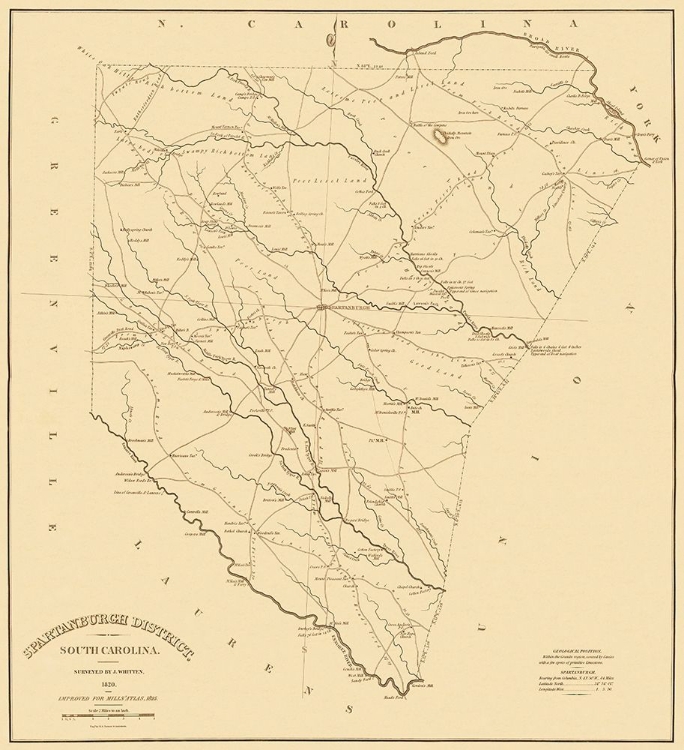 Picture of SPARTANBURGH SOUTH CAROLINA LANDOWNER - MILLS 1825