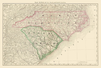 Picture of NORTH CAROLINA, SOUTH CAROLINA - RAND MCNALLY 1879