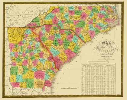 Picture of NORTH CAROLINA, SOUTH CAROLINA , GEORGIA 1831