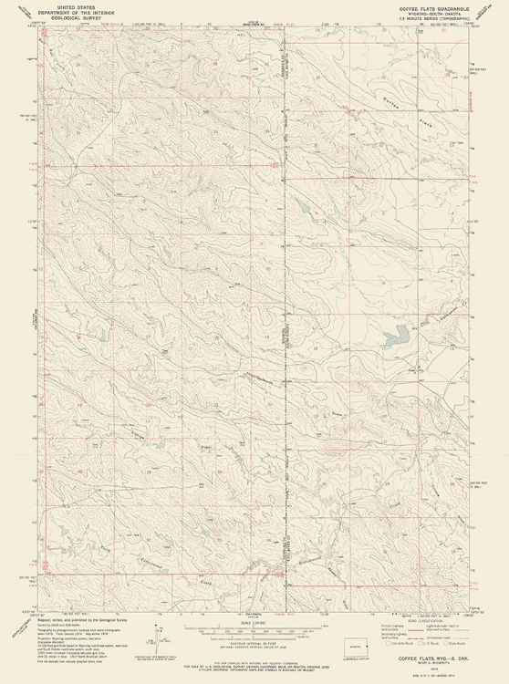 Picture of COFFEE FLATS SOUTH DAKOTA QUAD - USGS 1978