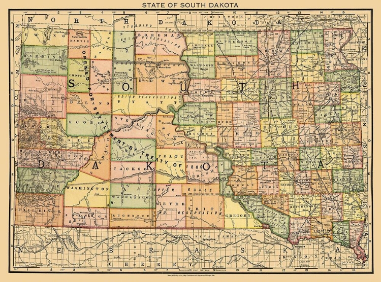 Picture of SOUTH DAKOTA - RAND MCNALLY 1892