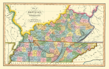 Picture of KENTUCKY, TENNESSEE COUNTIES - HINTON 1831