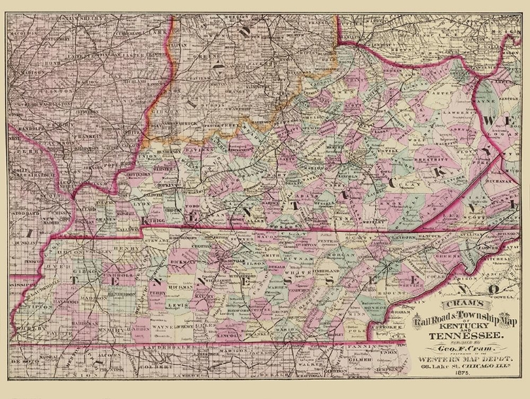 Picture of KENTUCKY AND TENNESSEE RAILROADS AND TOWNSHIPS