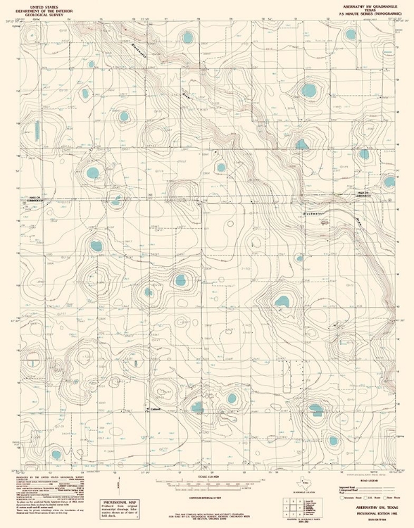 Picture of SOUTH WEST ABERNATHY TEXAS QUAD - USGS 1985