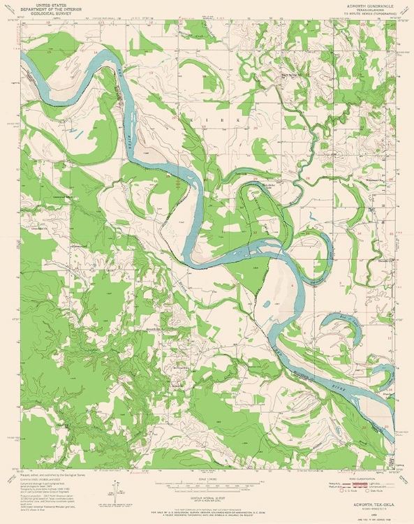 Picture of ACWORTH TEXAS QUAD - USGS 1950