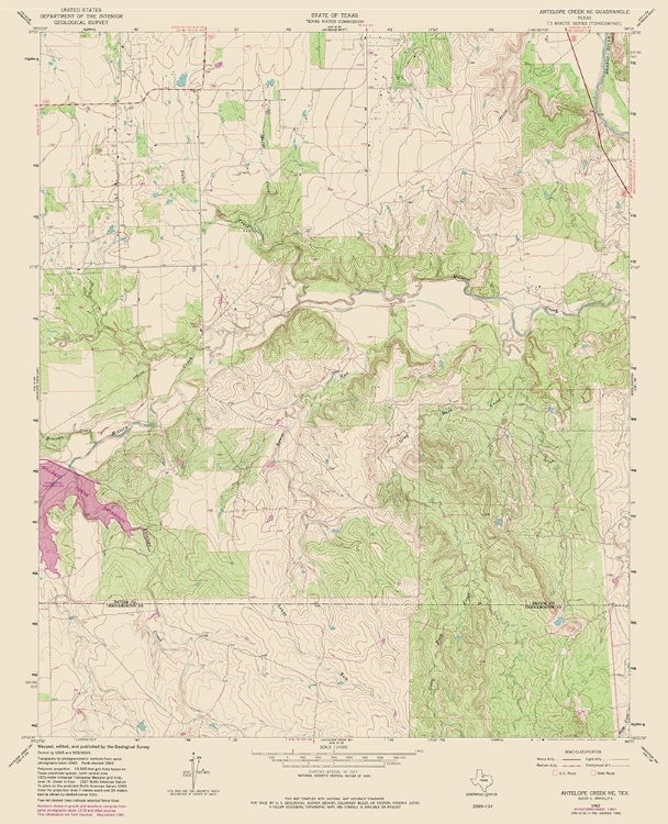 Picture of NORTH EAST ANTELOPE CREEK TEXAS QUAD - USGS 1962