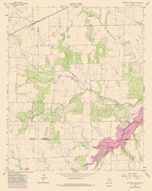 Picture of NORTH WEST ANTELOPE CREEK TEXAS QUAD - USGS 1962