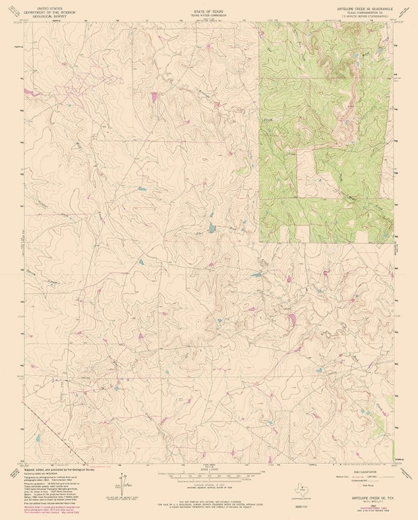 Picture of SOUTH EAST ANTELOPE CREEK TEXAS QUAD - USGS 1962