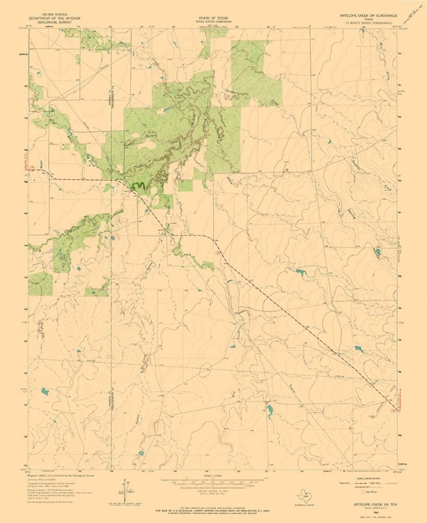 Picture of SOUTH WEST ANTELOPE CREEK TEXAS QUAD - USGS 1962