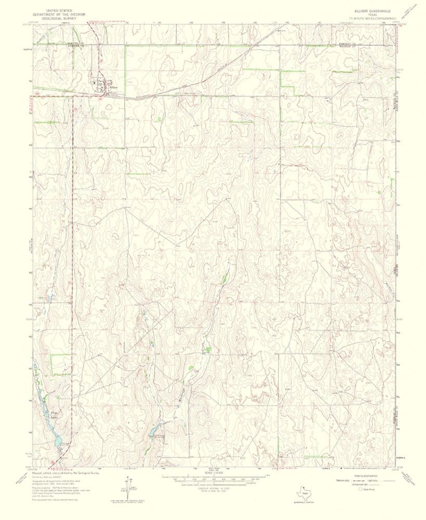 Picture of ALLISON TEXAS QUAD - USGS 1965